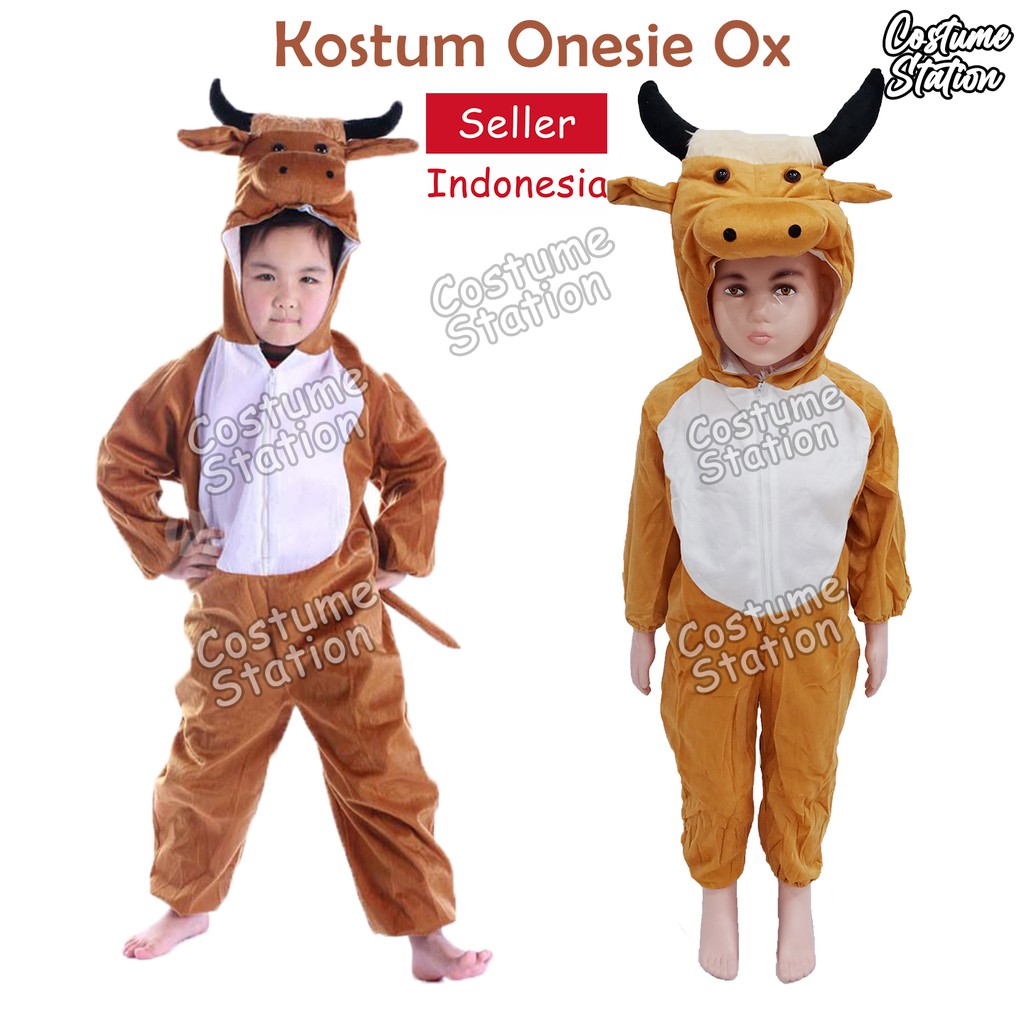 Kostum Onesie Ox / Costume Hewan Binatang Sapi Lembu Banteng anak laki