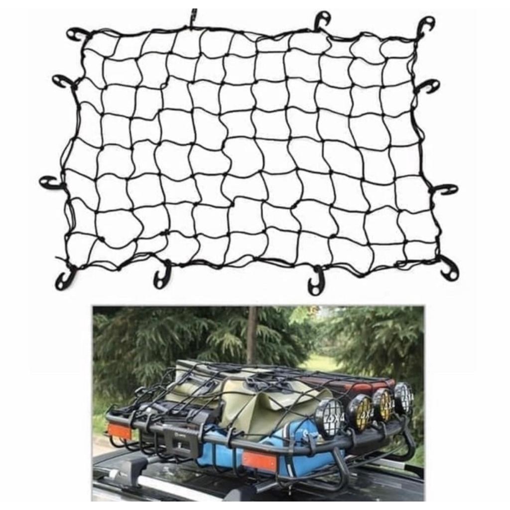 Jaring Bagasi Atas / Cargo net Bagasi Atas / Tali Jaring Rak Atas Atap Bagasi Mobil Tebal