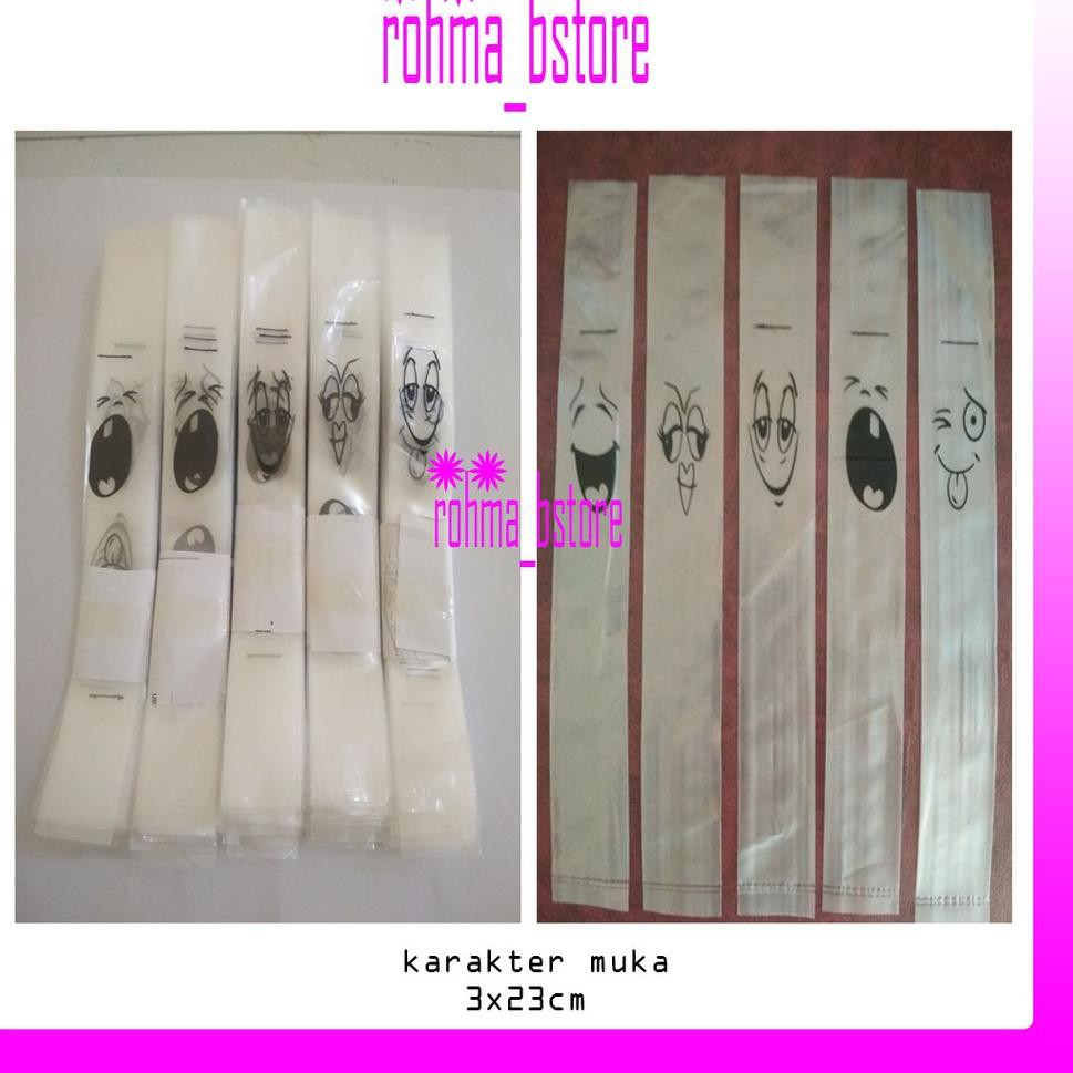 Serbuuuu Plastik Es 3x23cm karakter 100 pcs / Plastik Es Mambo / Plastik Sablon / Plastik Lilin / Pl