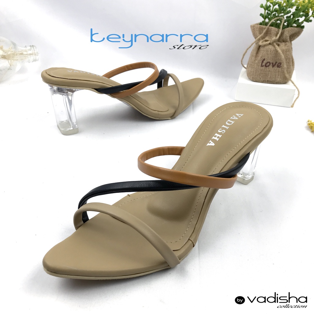 keynarra Best Quality bella Heels Kaca Oval  7 cm Transparan CM 507