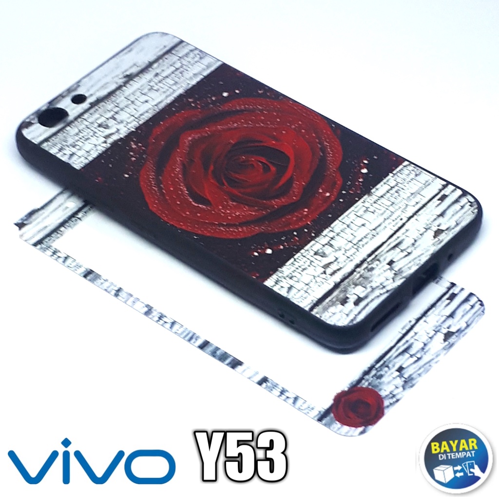 Softcase + Tempered Glass Motif Bunga For Vivo Y53