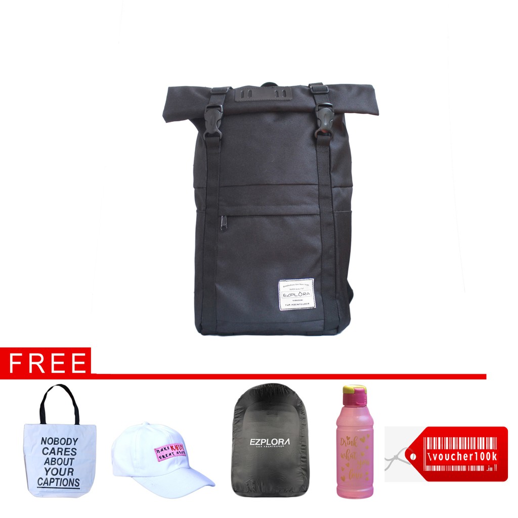 Tas Ransel Backpack Laptop Unisex Oliver - Black