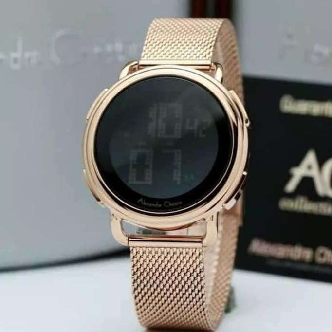 TERBARU JAM TANGAN ALEXANDER CHRISTIE DIGITAL AC9227 ROSE GOLD TERLARIS