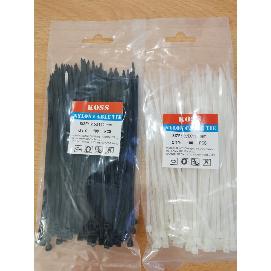 kabel / Cable Ties Hitam 2.5 x 150 Putih