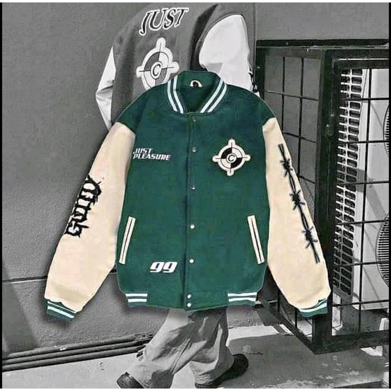 Varsity Jacket Just pleasure green