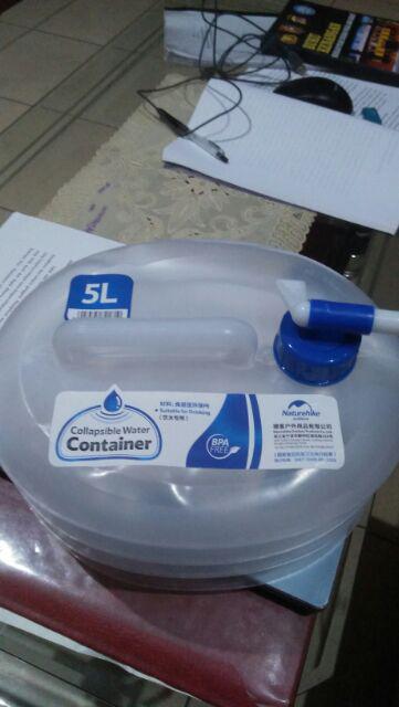 Portable Water Naturehike 5l Jerigen Penampung Air Lipat Hiking Camping Outdoor