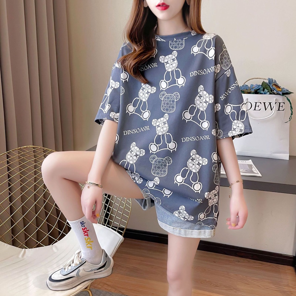 THISTLE - Oversize Tee Tshirt Wanita Model Longgar Motif Boneka K Full Print