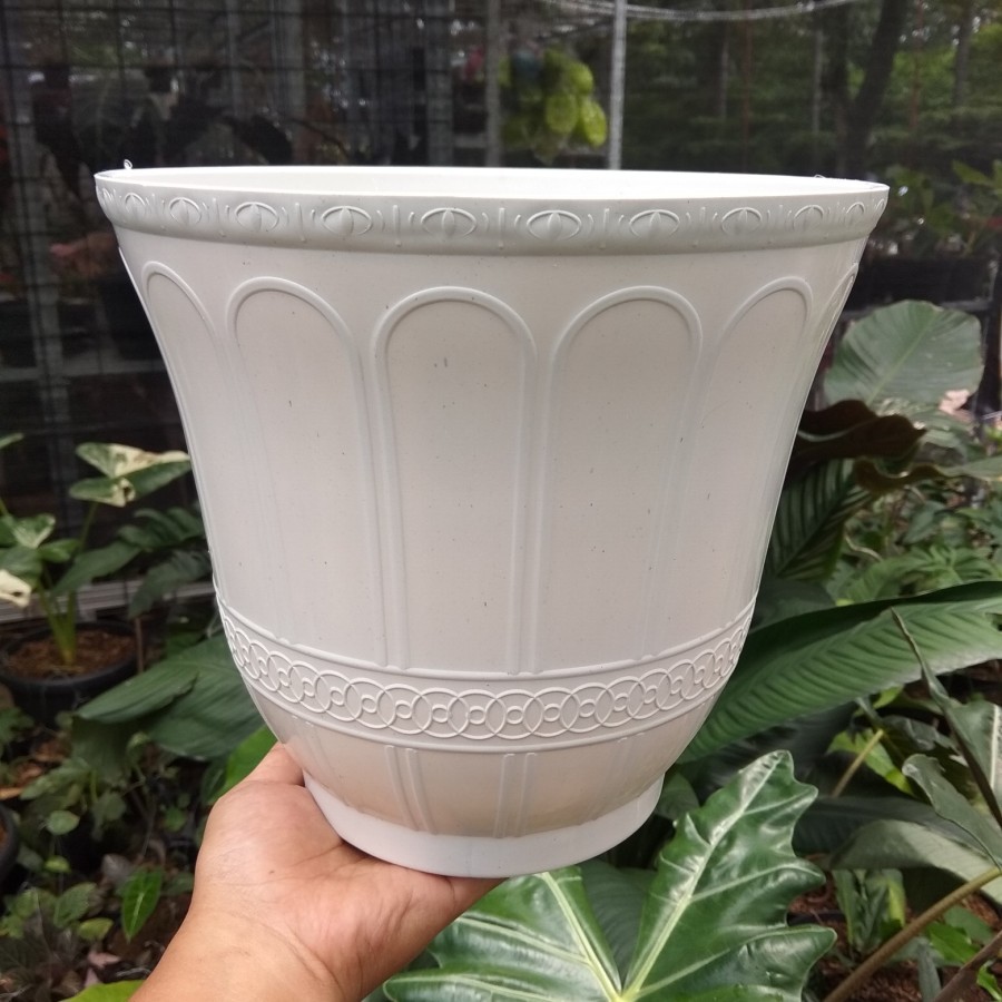 Pot Bunga GROSIR Roma 25 Putih / Pot Citra Jaya Plastik