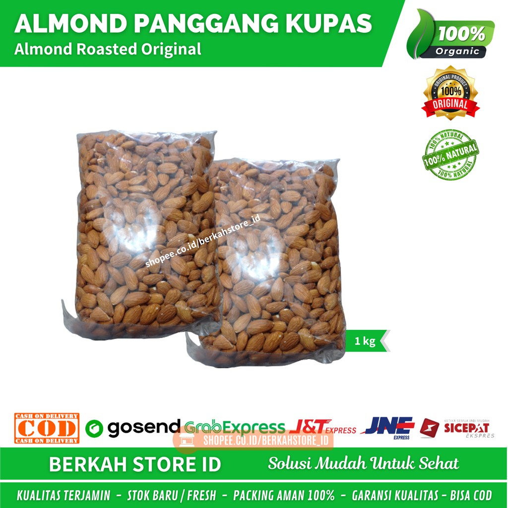 

✅ PROMO / Kacang Almond Panggang Kupas 1kg - Almong Panggang Kupas - Almond Roasted Original