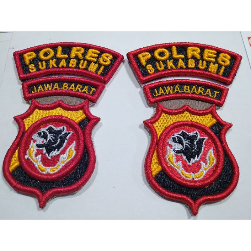 bordir logo polda jabar timbul