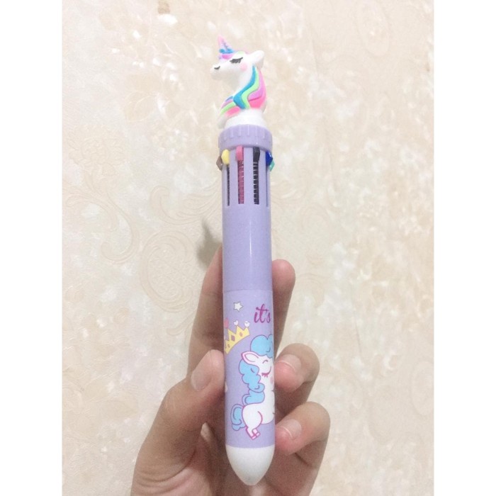 

BEST QUALITY BALLPOIN PENA BOLPEN UNICORN LUCU 10 WARNA / PULLPEN 10 IN 1 BPKL-05
