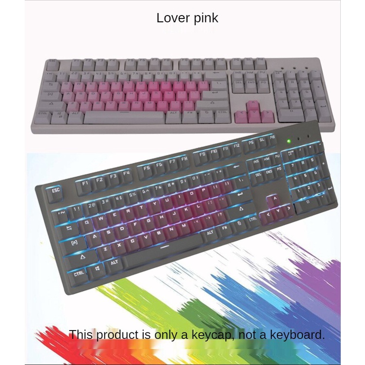 Keycap Keyboard Mekanikal 37 Tombol Bahan Pbt Desain Ergonomis