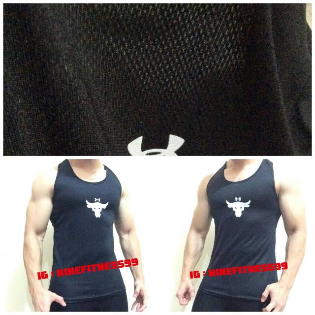 Singlet fitness gym pria BULL UA The rock project B12