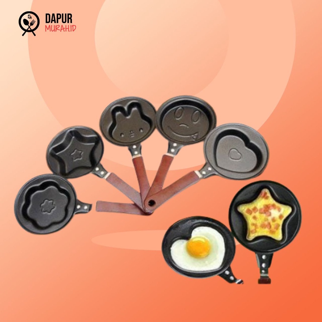 Teflon Mini Karakter Frying Pan Telur anti Lengket Motif