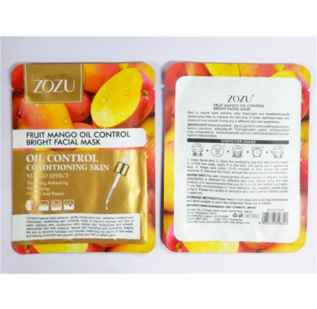 Zozu fruit sheet mask