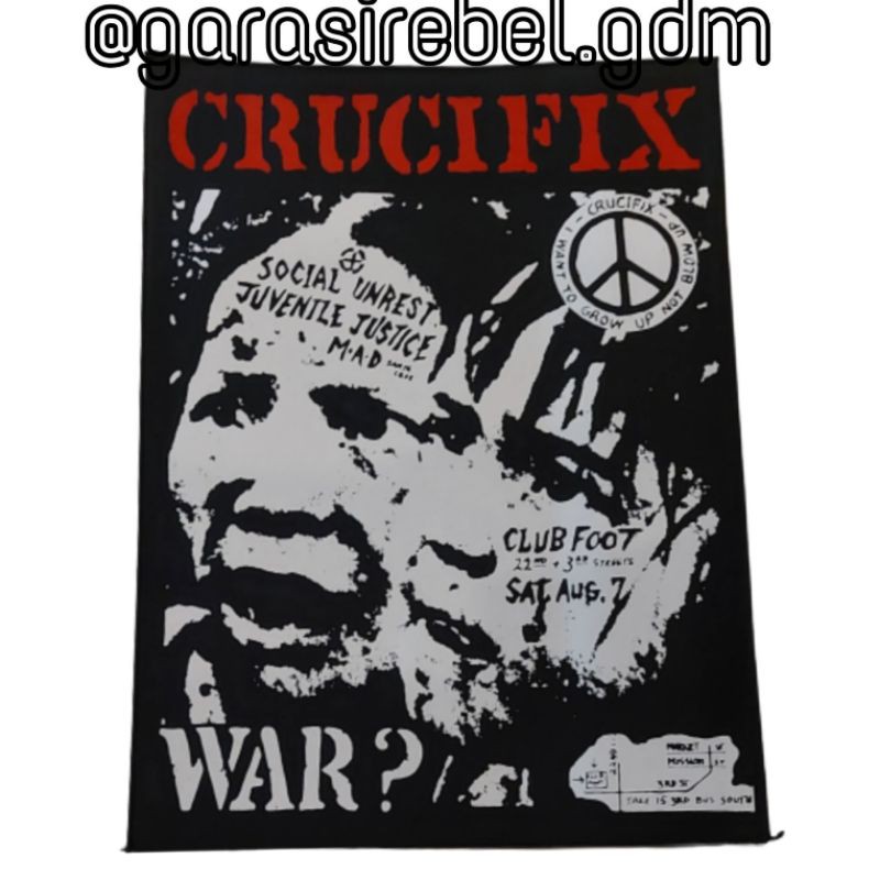 EMBLEM BESAR CRUCIFIX EMBLEM PUNGGUNG METAL EMBLEM PUNK EMBLEM SABLON DISTRO EMBLEM UNDERGROUND