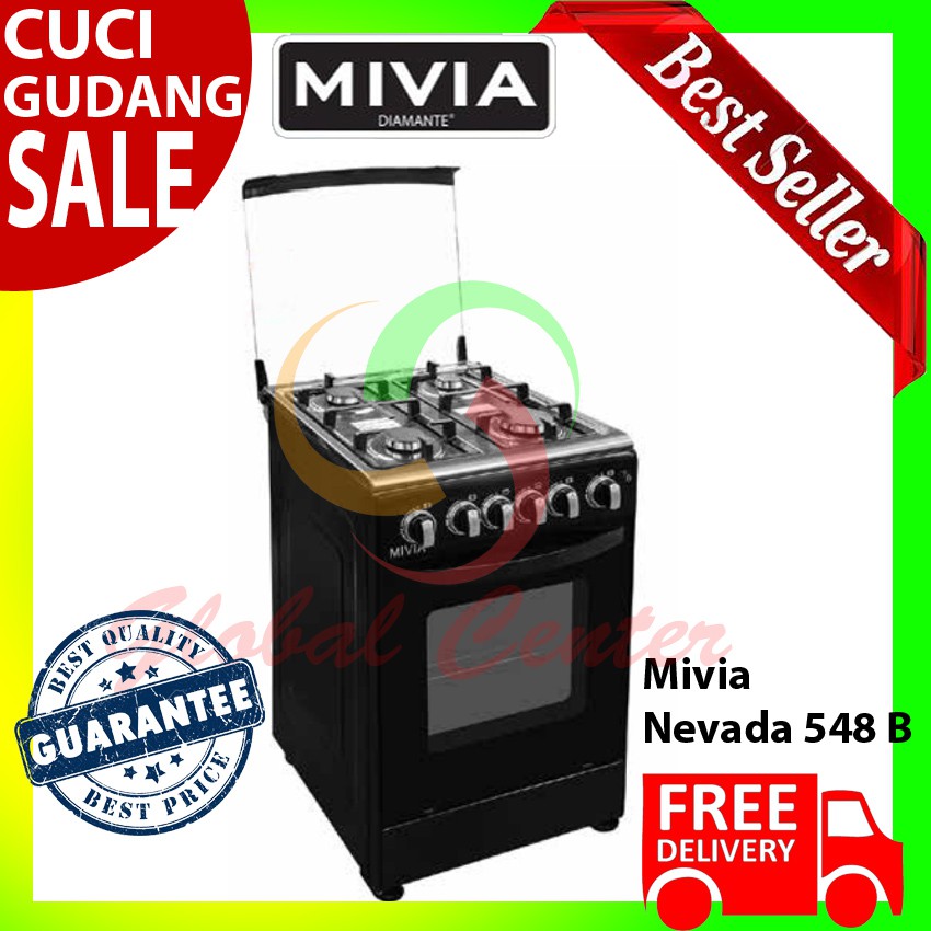 Kompor Gas Freestanding Diamante Mivia Nevada 548B Garansi Resmi