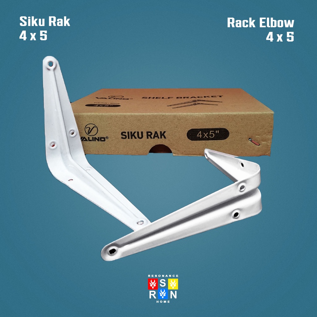 Siku Rak Besi L Putih Uk. 4x5 Inch l Shelf Bracket l Penyangga Ambalan Resonance Home