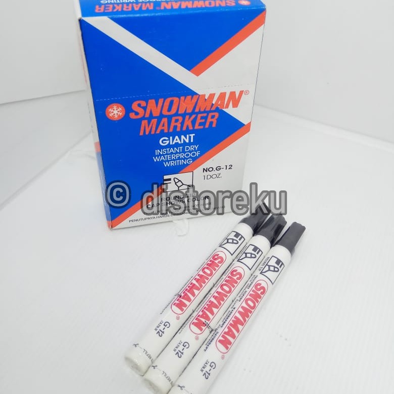 1pcs spidol permanent ink snowman marker permanen No. G-12 hitam / black