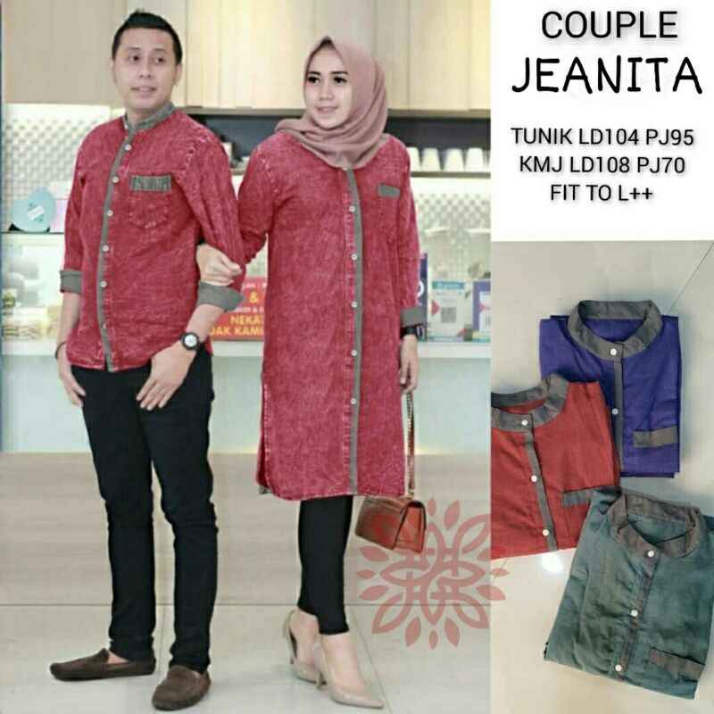 CP Couple Atasan Tunik Kemeja Katun Denim Jeanita