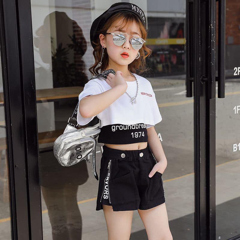 [JEWELS KIDS] BIANCA CROP SPORTY SET /SETELAN CROP TOP ANAK SPORTY IMPORT/ BAJU KEREN ANAK KOREA