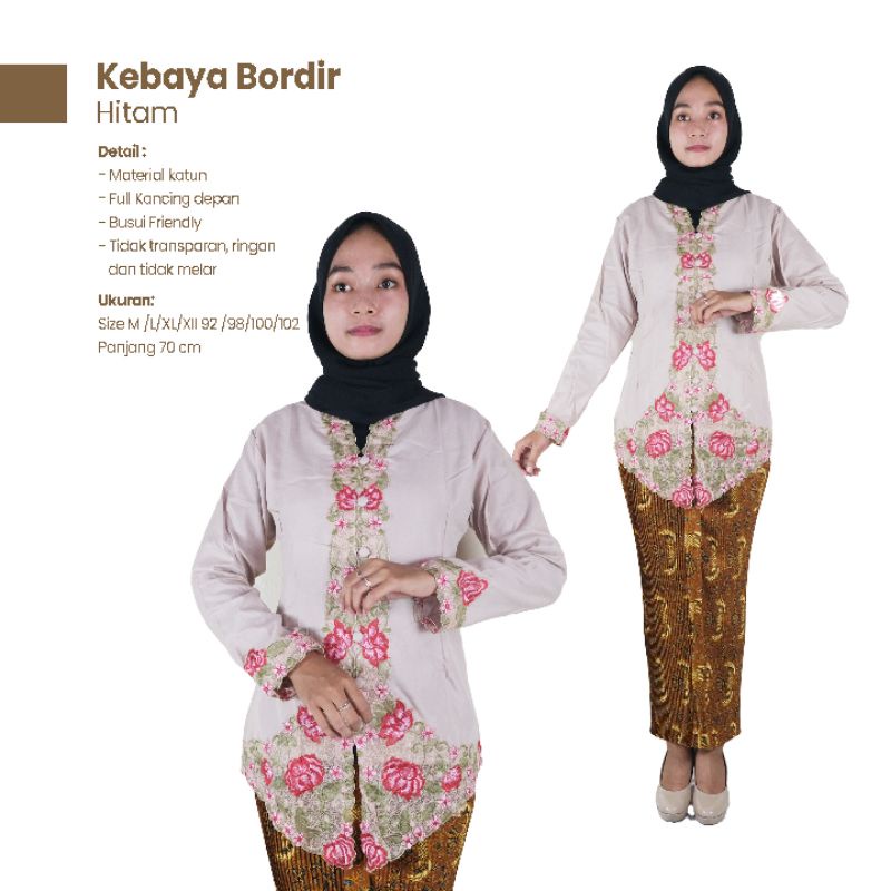 Kebaya Bordir Warna Kombinasi - Naira Batik