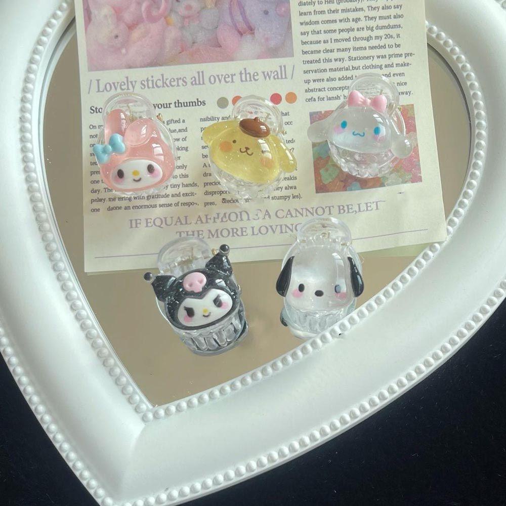 Agustina Wanita Cakar Rambut Hiasan Kepala Sweet Kuromi Melody Cinnamoroll Dog Kecil Ponytail Holder