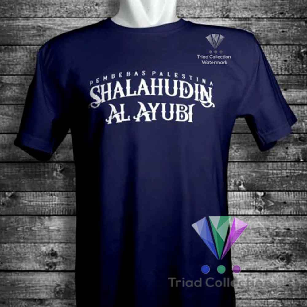Kaos Dakwah Islami Shalahudin Al Ayubi Pembebas Palestina Palestine Premium Distro Muslim Tshirt 483-NAVY