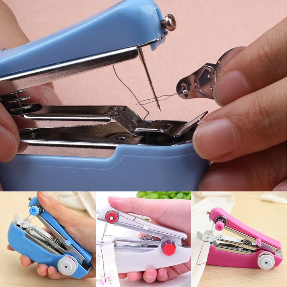 Mesin Jahit Genggam Mini Jahitan Cepat Jahit Jarum Kain Tanpa Kabel Portable Manual Sewing Kit