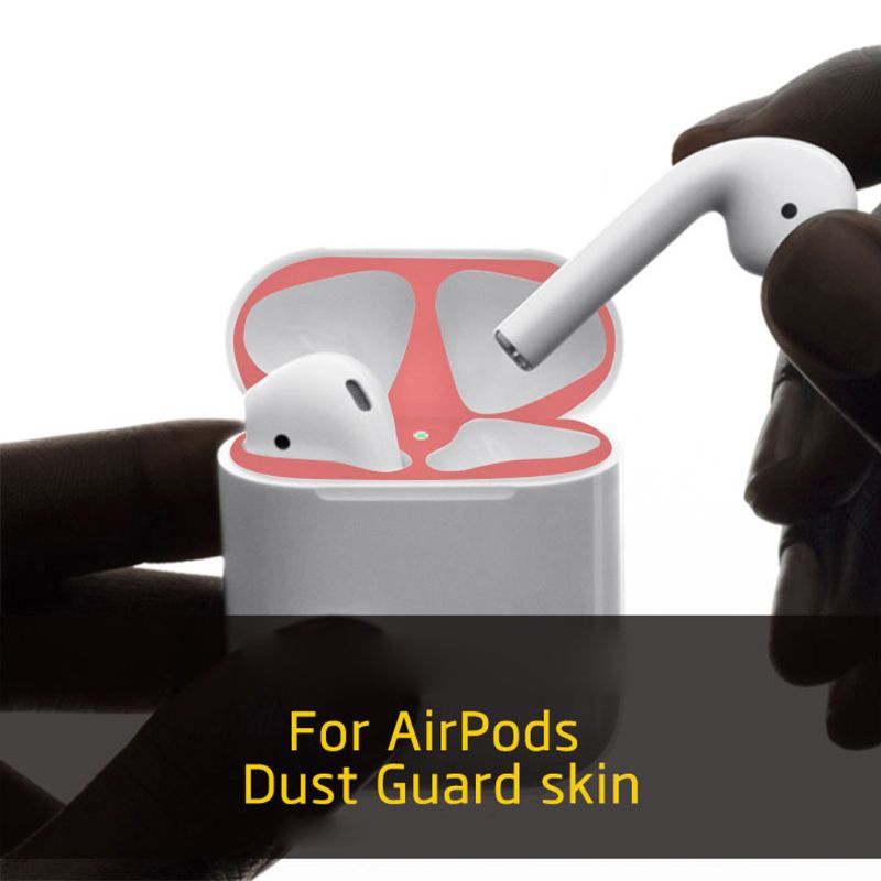 btsg 2 Pairs Fashion Dust-proof Dust Guard sticker Cover Protection Sticker Film for AirPods 1/2 Charging Box