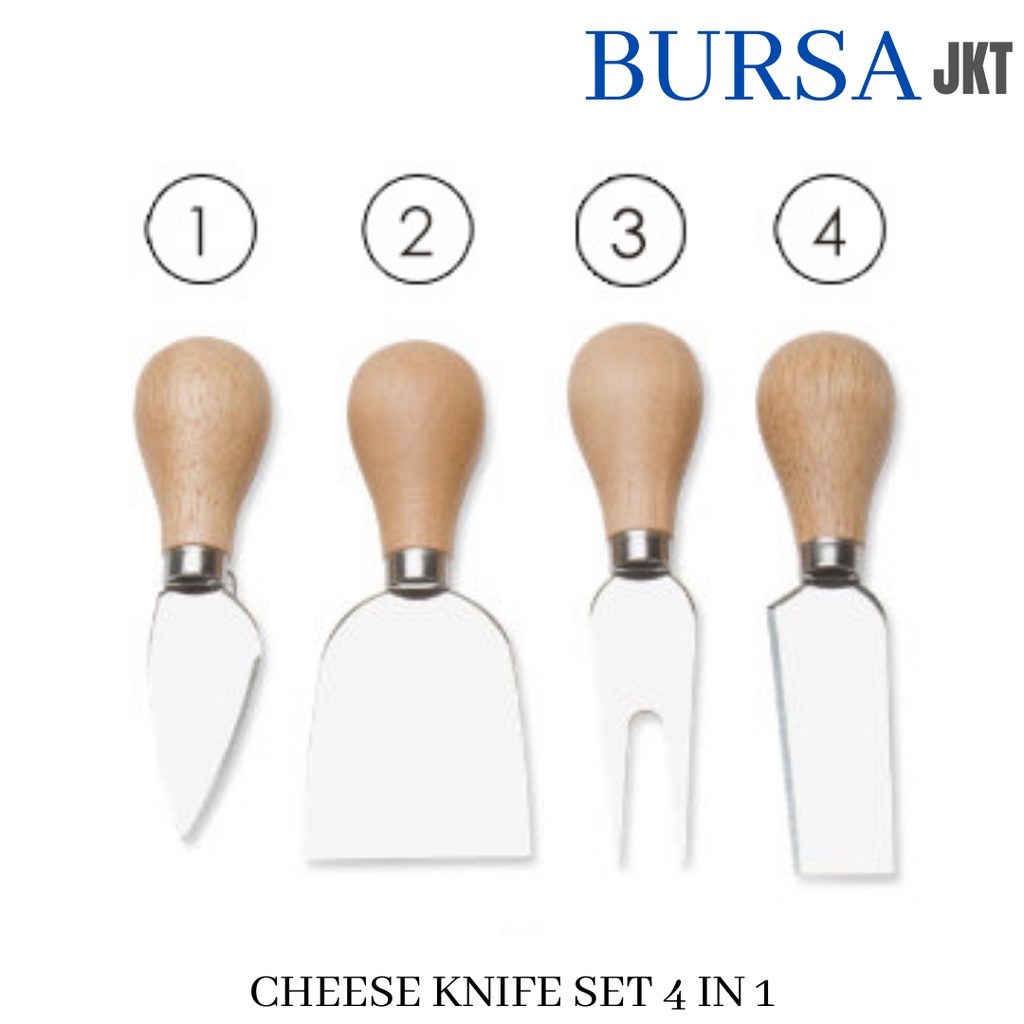 4 pc Keju Kecil Garpu Steak Kebab Mini Knife Oles Mentega Butter