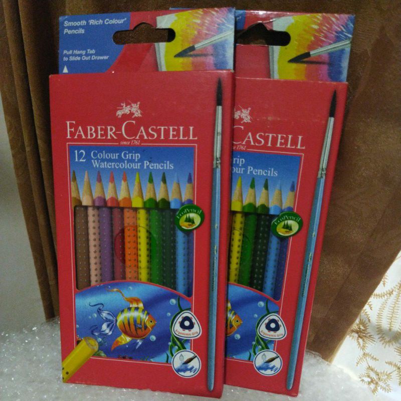 

PENSIL WARNA FABER CASTELL 12 COLOUR GRIP WATERCOLOUR since 1761 (LONG) FREE 1 PINSIL
