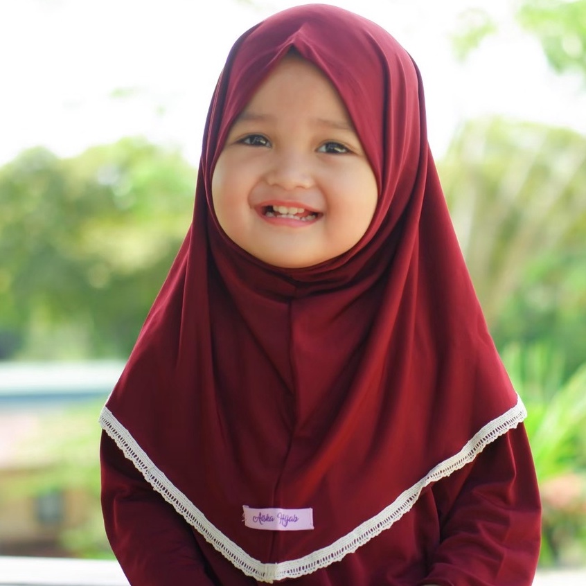 Hijab Anak Pasmina Instan / Hijab Anak Perempuan / Jilbab Anak Bayi Perempuan Aiska / Hijab Anak Daily Lace Newborn - 2 Tahun / Jilbab Anak Bayi Renda Polos / Hijab Anak 0-3 Tahun