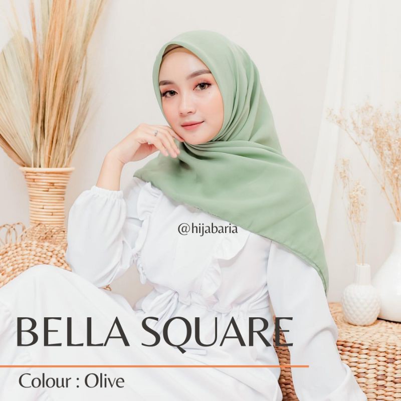 hijab bella square Polos | jilbab bella square | Segiempat | Sage