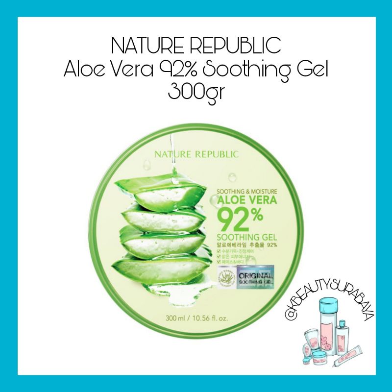 (BPOM) NATURE REPUBLIC Aloe Vera 92% Soothing Gel 300gr