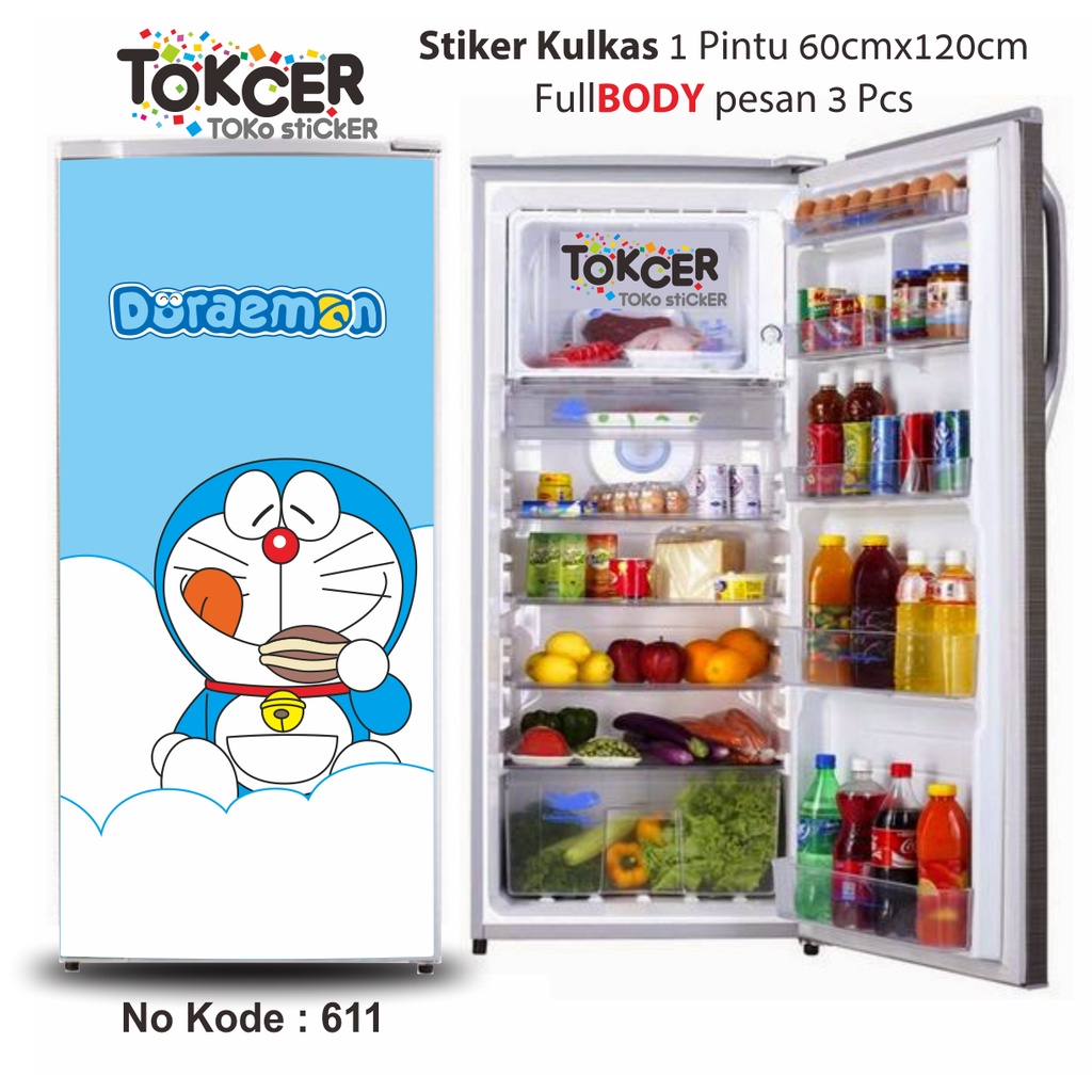 Stiker Kulkas 1 Pintu dan 2 Pintu DORAEMON