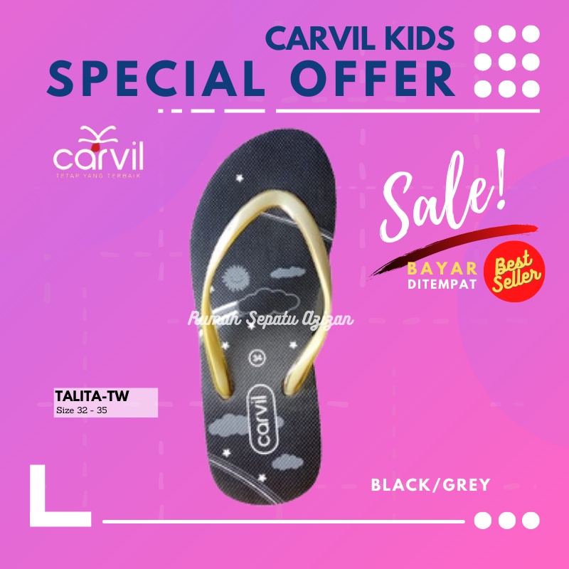 Carvil Talita-TW | Sandal Jepit CARVIL Anak Perempuan | Original By Carvil