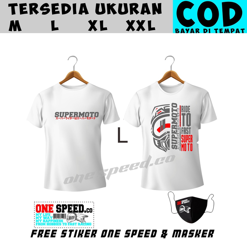 Kaos Baju pria wanita Supermoto Trail Ktm Klx Kaos Racing One speed.co distro original