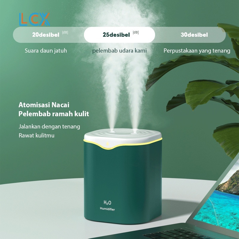 LCX Dual Mist Humidifier Purifier Diffuser Portable Pelembab dan Penjernih Udara VS-1833