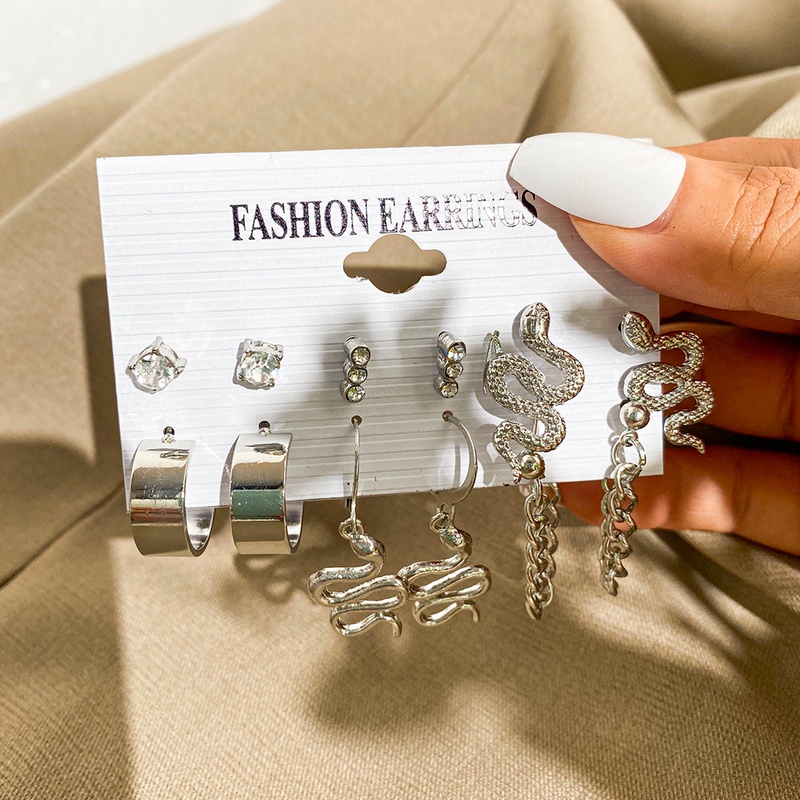 Set Anting Hoop 17km Gold Silver Hias Mutiara Bentuk Hati Butterfly Drop Untuk Aksesoris Perhiasan-3