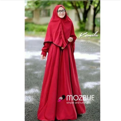 Gamis Kamila Syari | Gamis Set Khimar | Kamila syari Maroon