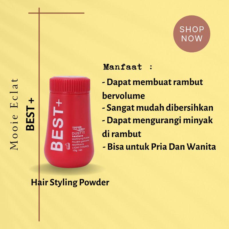 BEST+ Hair Powder Original Pria Wanita Unisex Bedak Rambut isi 10 Gram