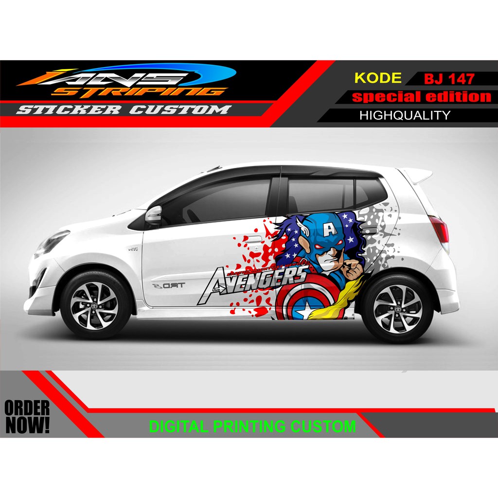 STIKER VARIASI AGYA AYLA / STICKER HONDA JAZZ / STICKER DECAL MOBIL JAZZ / DECAL STICKER MOBIL HONDA