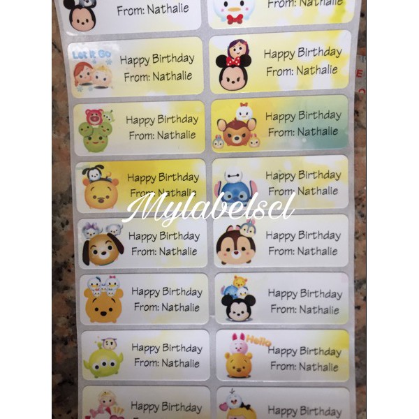 

SALE Label Nama Stiker Waterproof Sticker anti air Disney Tsum tsum S M L WNO