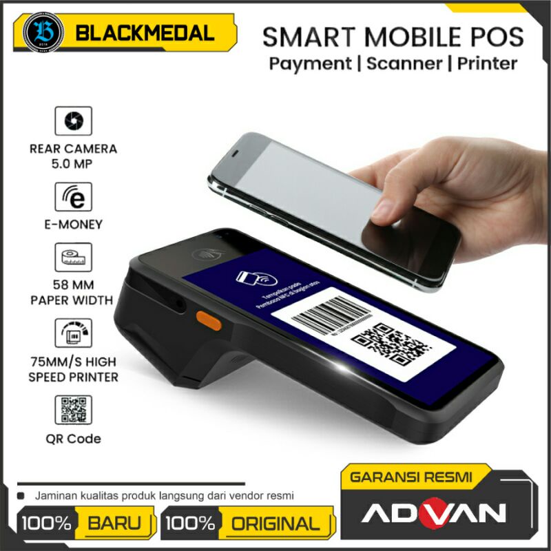 MESIN KASIR ANDROID POS LINE ADVAN HARVARD THERMAL PRINTER 58MM 4G NFCSpesifikasi :Android 9 PieMT67