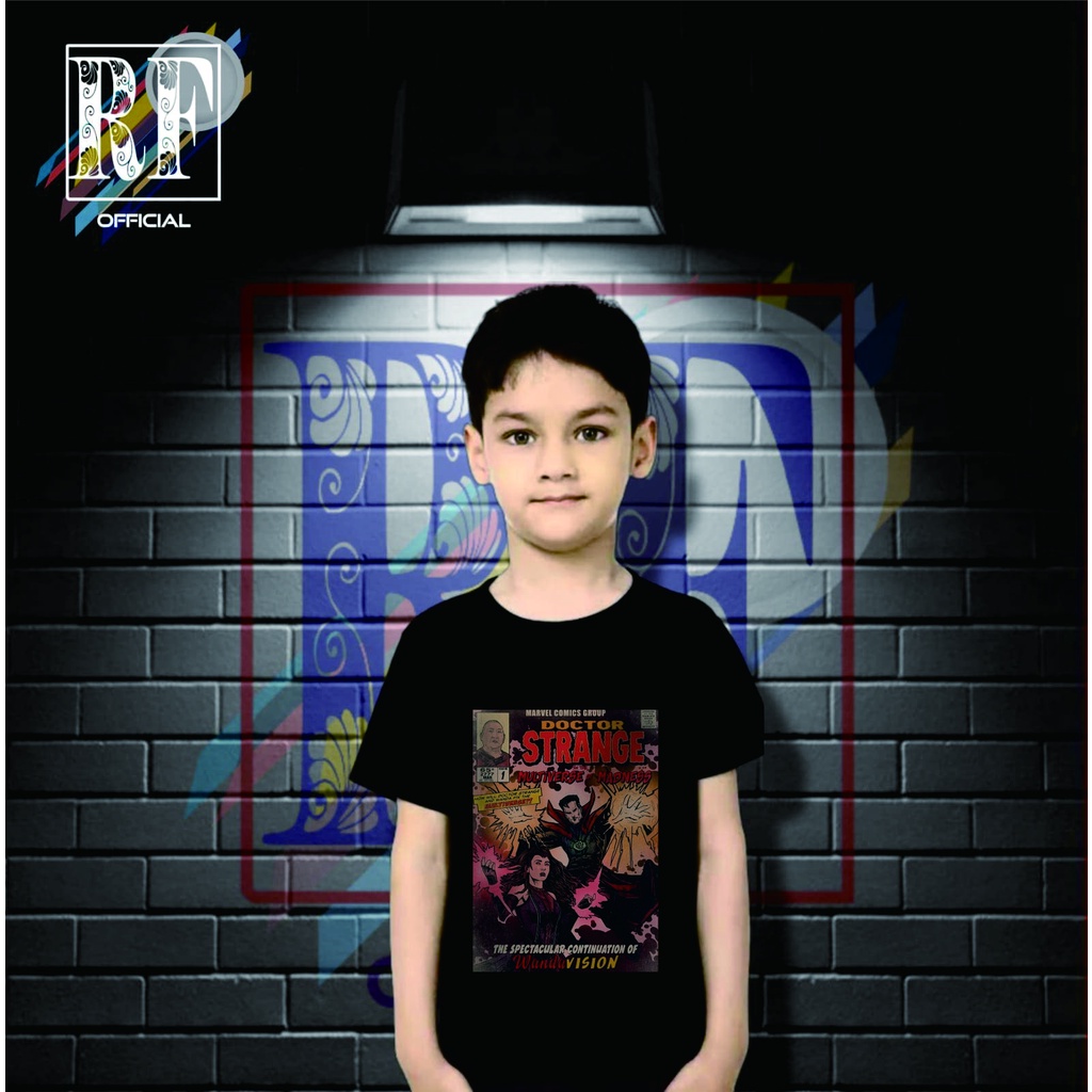 Kaos baju anak DR STRANGE X WANDA VISION logo MOUTH FOR WAL t-shirt Marvel Superhero kaos band overs
