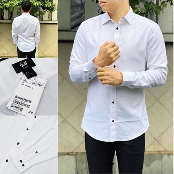 Jual H M Easy Iron Slimfit Kemeja Formal Pria White Original Terbaru Juni 2021 Blibli