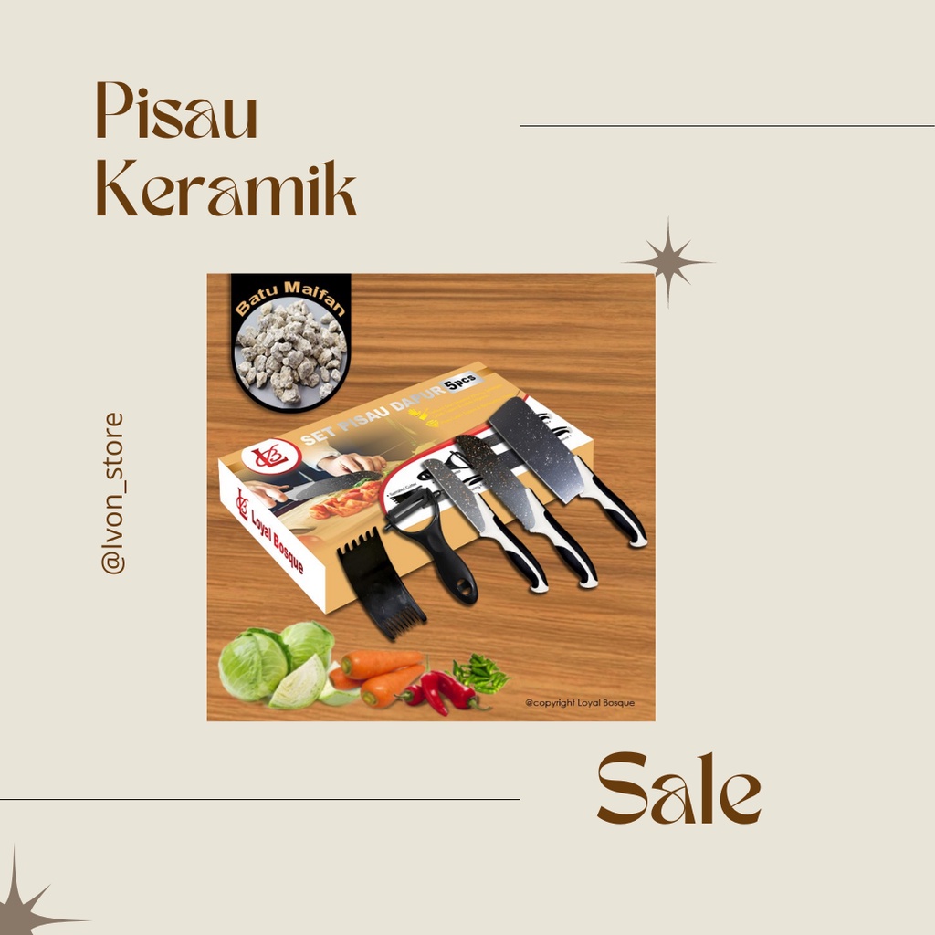Pisau Keramik/Pisau set 5 in 1/Pisau Dapur/Set Pisau Dapur