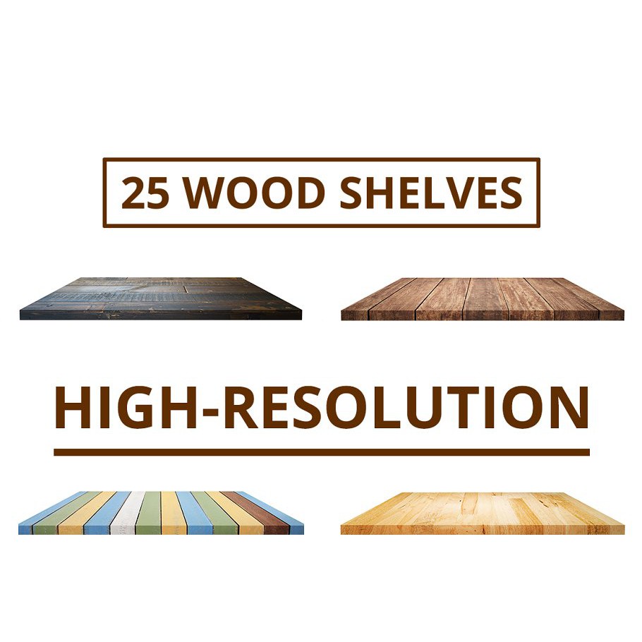 25 Isolated Shelves - JPEG Ultra HD