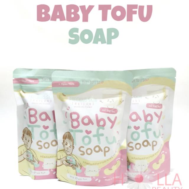 BABY TOFU WHITENING BODY SOAP + FREE NET SABUN / SABUN BADAN / SABUN MANDI / SABUN PEMUTIH BADAN